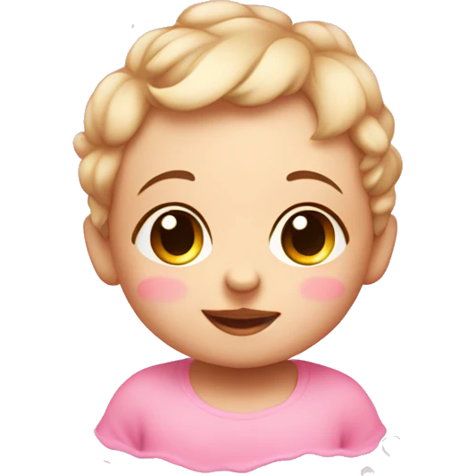 Baby face with pink hearts and bubbles emoji