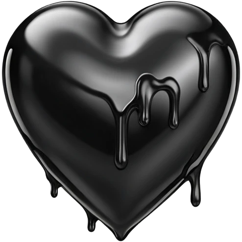 black oil heart melts emoji