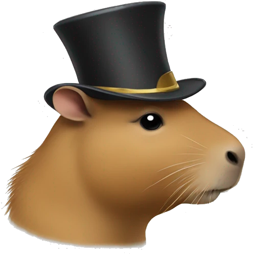 capybara wearing a tophat emoji