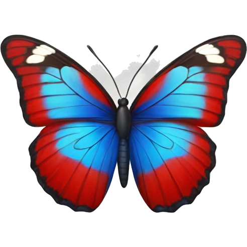 Red and blue butterfly emoji