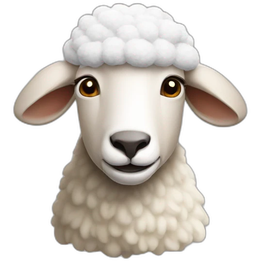 Sheep with a bucket head emoji