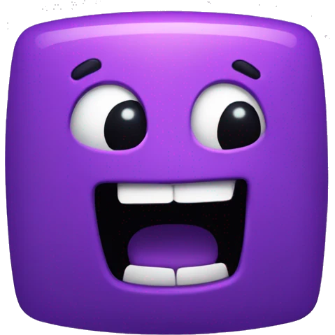 Cute Purple space invader laughing  emoji