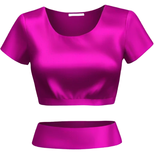 Realistic magenta cut out silk crop top blouse. emoji