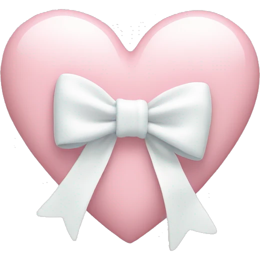 Pastel pink heart with white bow emoji