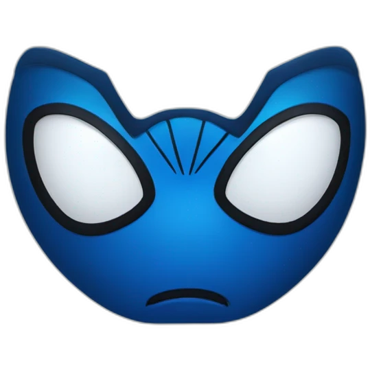 Blue gradient spider man, white eye emoji