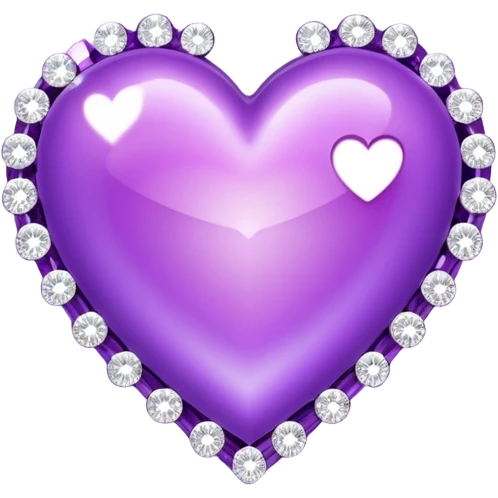 shiny 3d purple heart with diamonds emoji