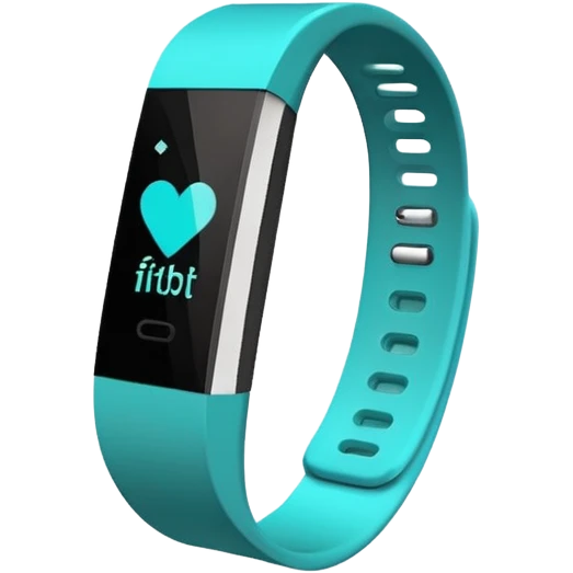 a teal fitbit band lying flat in the style of an ios emoji  emoji