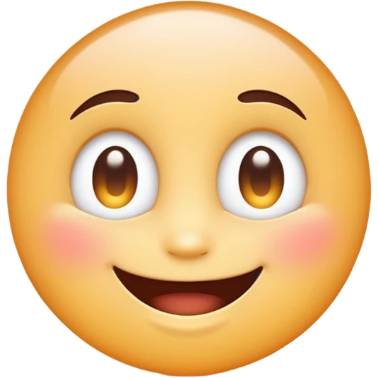 A minimal emoji-style character with a mischievous smile, glowing sparkling eyes, playful expression, clean vector style, soft gradients, simple shapes, transparent background emoji