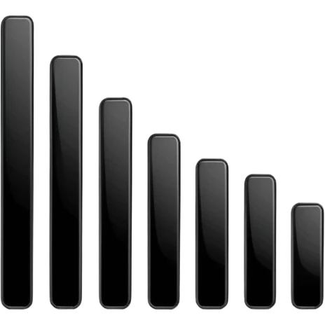 Minimalistic flat vector icon, iOS style, thin black contour on white background. Bars in ascending order like a sorting visualization. Clean, no text, no shadows emoji