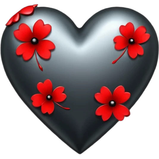 emo heart with night sky and falling petals emoji