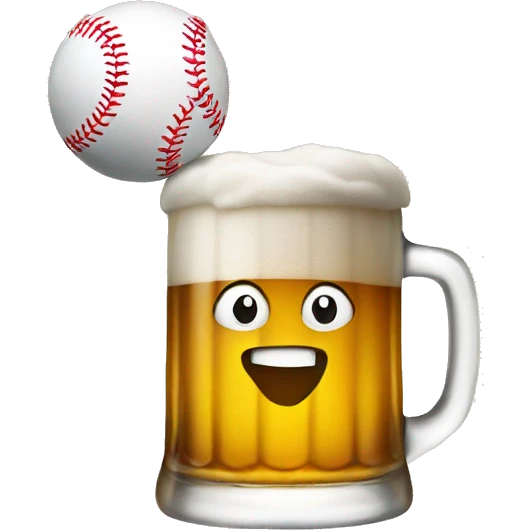 Beer with baseball emoji