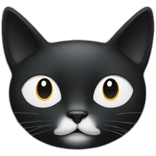 black cat's face with an inverted white heart shape on her face  emoji