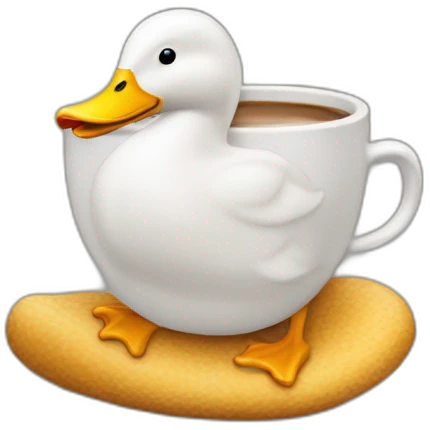 un canard boit un café emoji