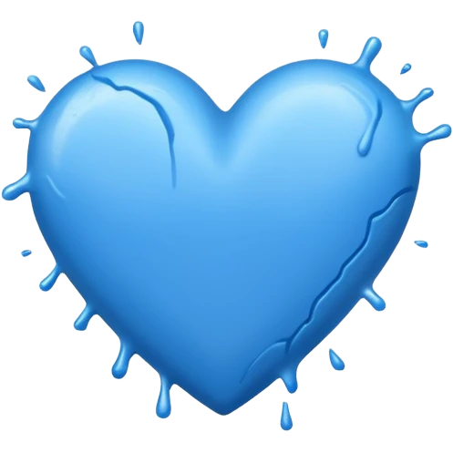 blue heart spray-painted emoji