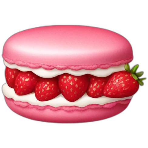 Strawberry macaroon emoji