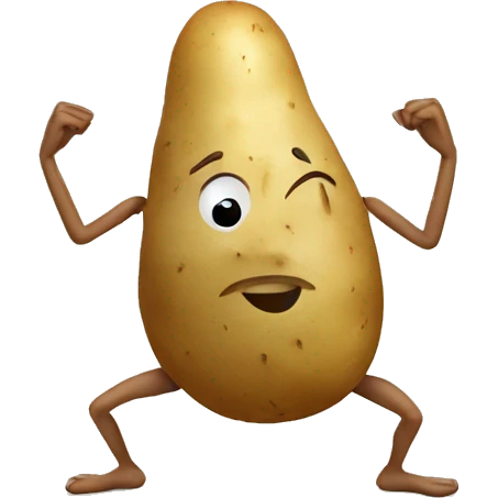 potato with human limbs doing the splits emoji