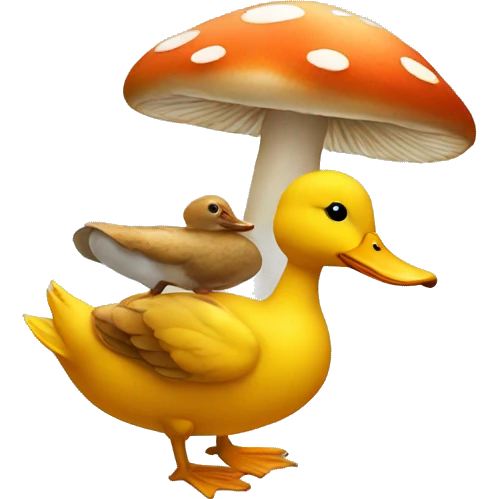 Mushroom riding a duck emoji