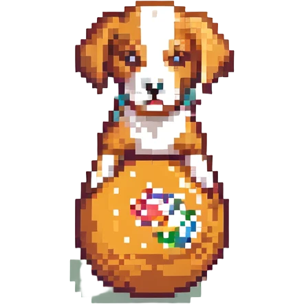 bowling skittle with puppy head on top emoji
