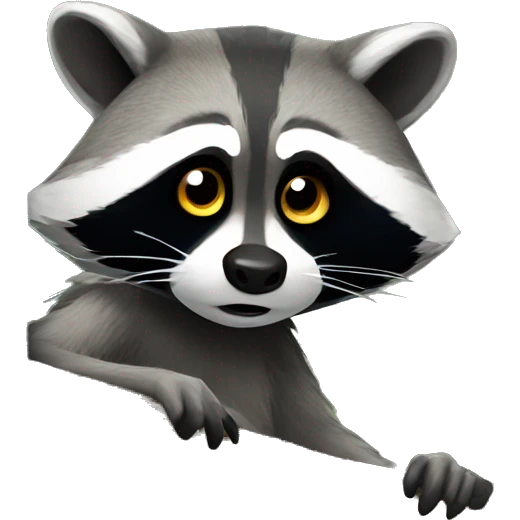 Raccoon being sneaky emoji