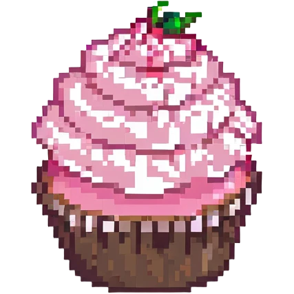 cupcake with pink icing emoji