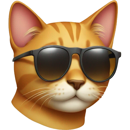 Cat with sunglasses suntanning emoji