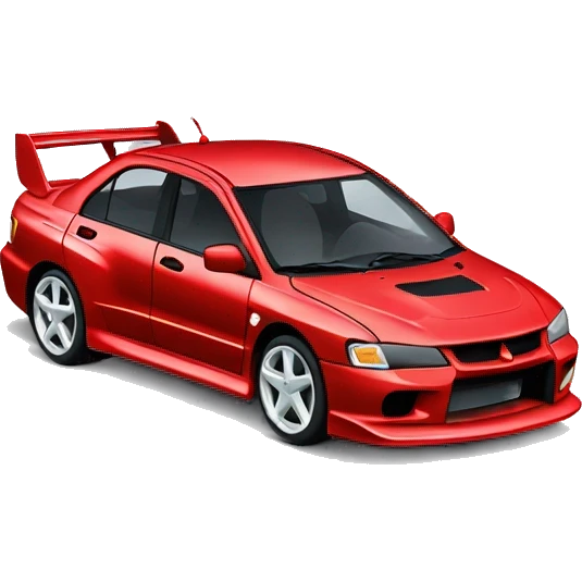 Red Mitsubishi lancer evolution 8 car emoji