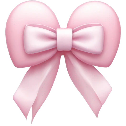 Pastel pink heart with white bow emoji