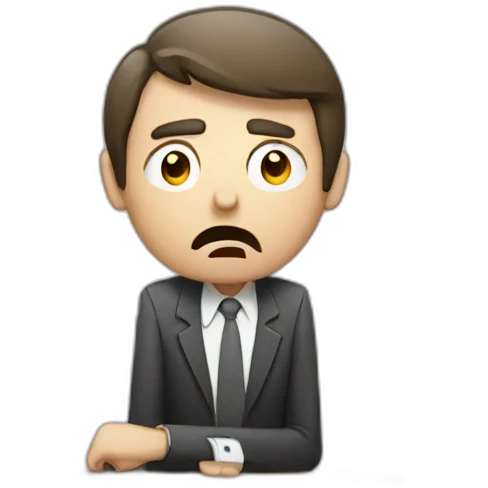 Man Angry looking at clock emoji