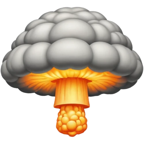 atomic bomb mushroom cloud in the shape of the letter T emoji