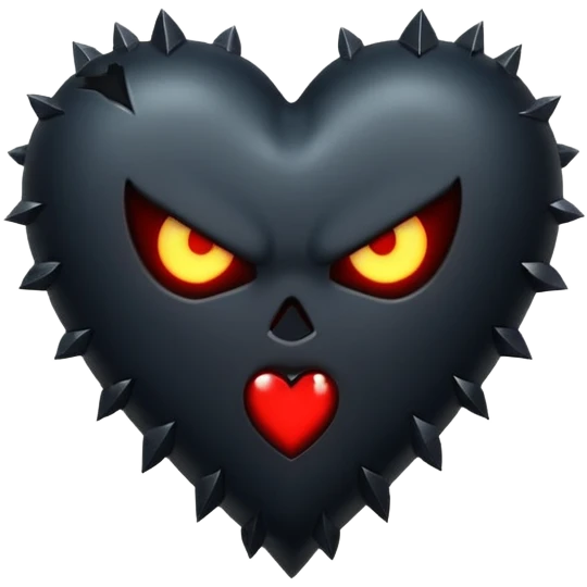 evil black heart emoji