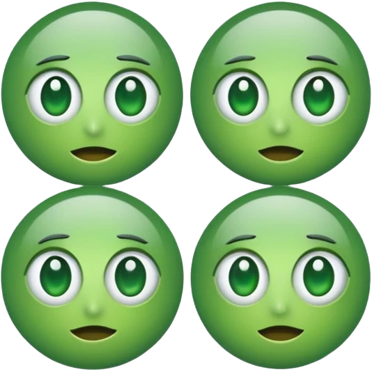 make two emoji eyes, and make the eyes green emoji