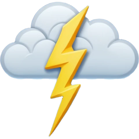 Thunder Flash on a rainy night  emoji