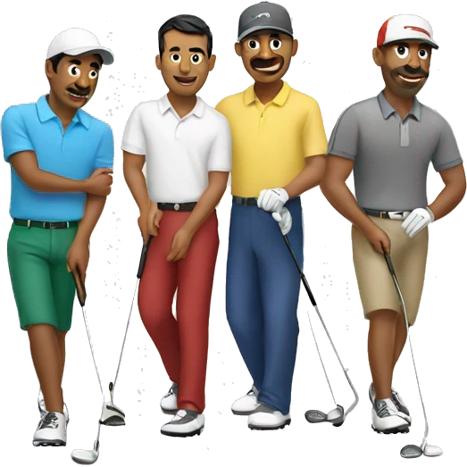 3 latino men golfing emoji
