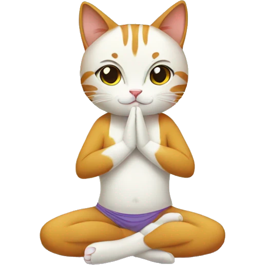 cat doing yoga emoji