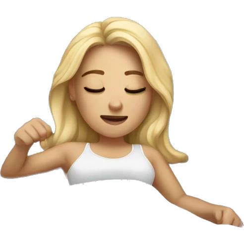 White Girl in bed sleep emoji