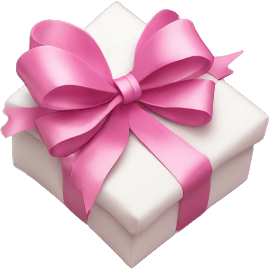 Regalo di Natale rosa con grande fiocco bianco  emoji
