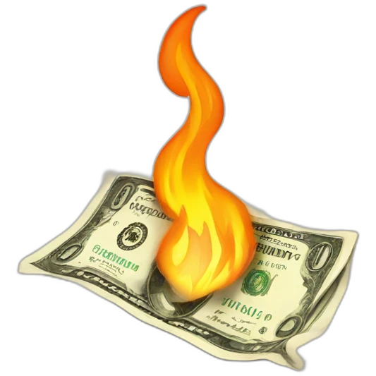 dollars burning emoji
