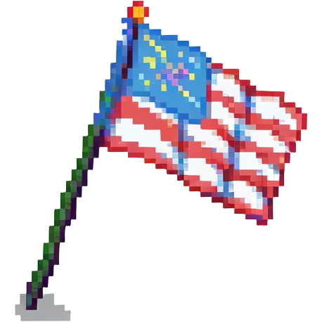waving flag pixel art emoji