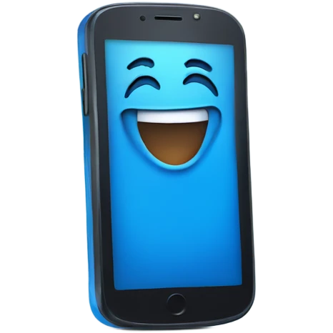 Smartphone BLUE laughing emoji