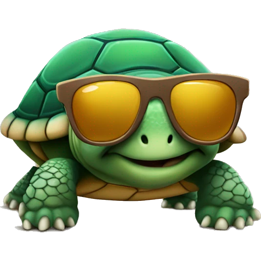 Turtle with sunglasses  emoji