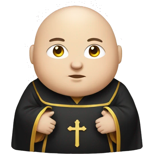 fat catholic monk in black and white robe emoji