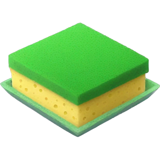 green flat square dish sponge emoji