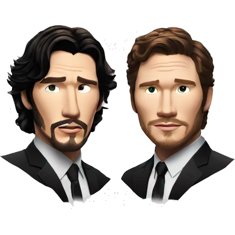 Adam driver and Chris Pratt as men in black agents  emoji