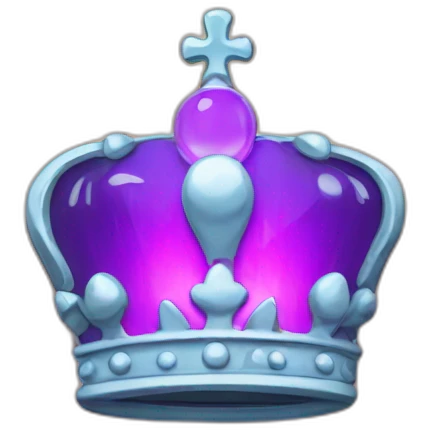 pin badge with crown and glow emoji
