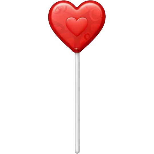 red heart-shaped lollipop on a stick emoji