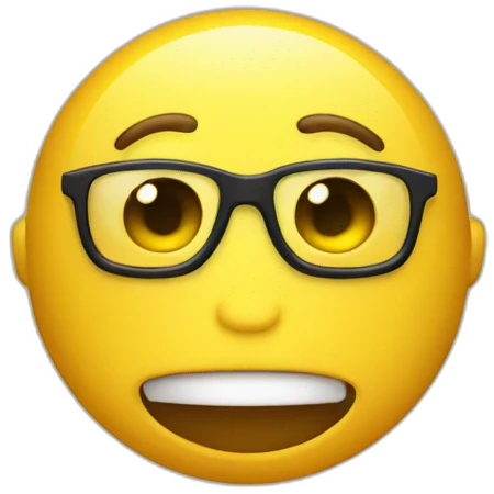 Yellow emojis that removes his amazement glasses emoji