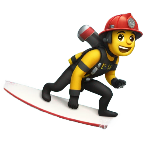 Surfing firefighter  emoji