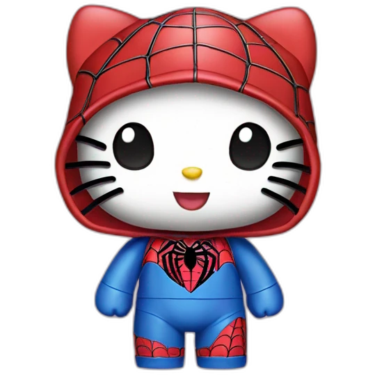 Hello kitty with a spider man cap (very cute) emoji