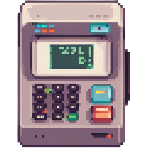 payment terminal, pixel art style, retro look emoji