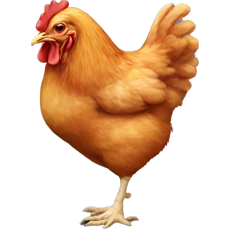 chicken nuggets eating a chicken emoji